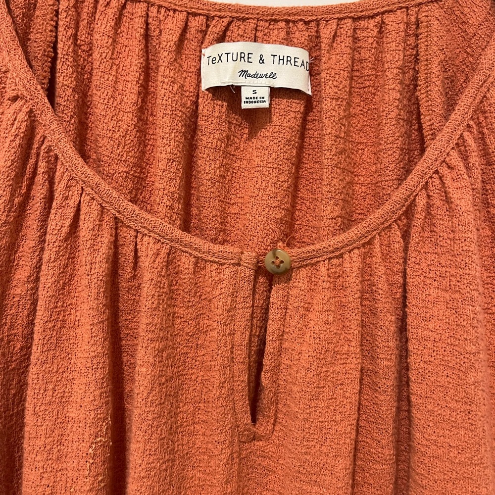 Madewell Terracotta Blouse Oversided Small - Picture 3 of 4